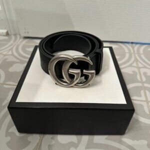 Gucci Men's Double GG Logo Leather Belt